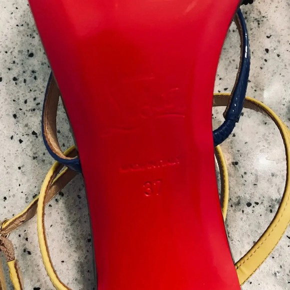 Christian Louboutin Tipika Sandals High Heel Beaded Leather Size 37 - Picture 12 of 13